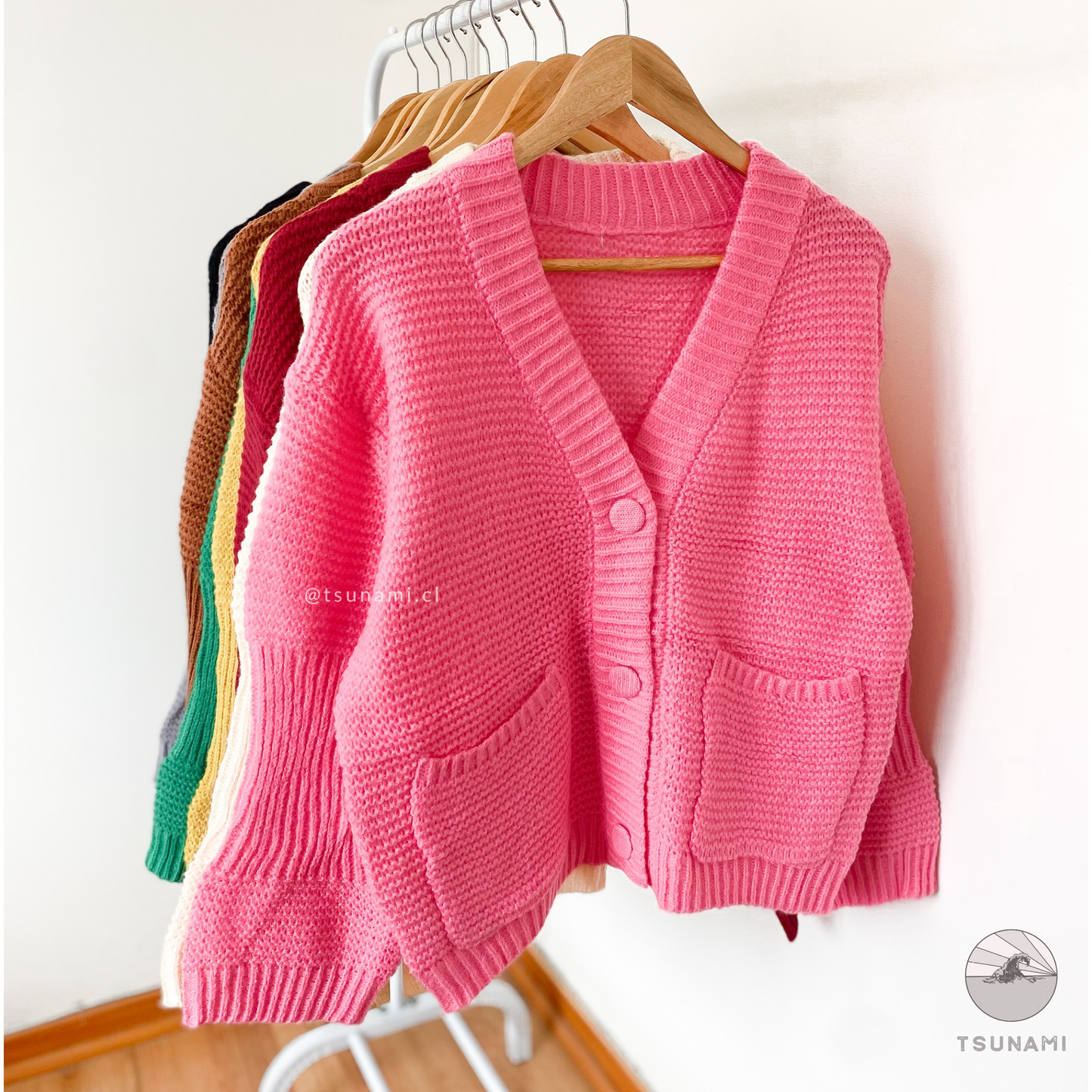 Cardigan abotonado con bolsillos