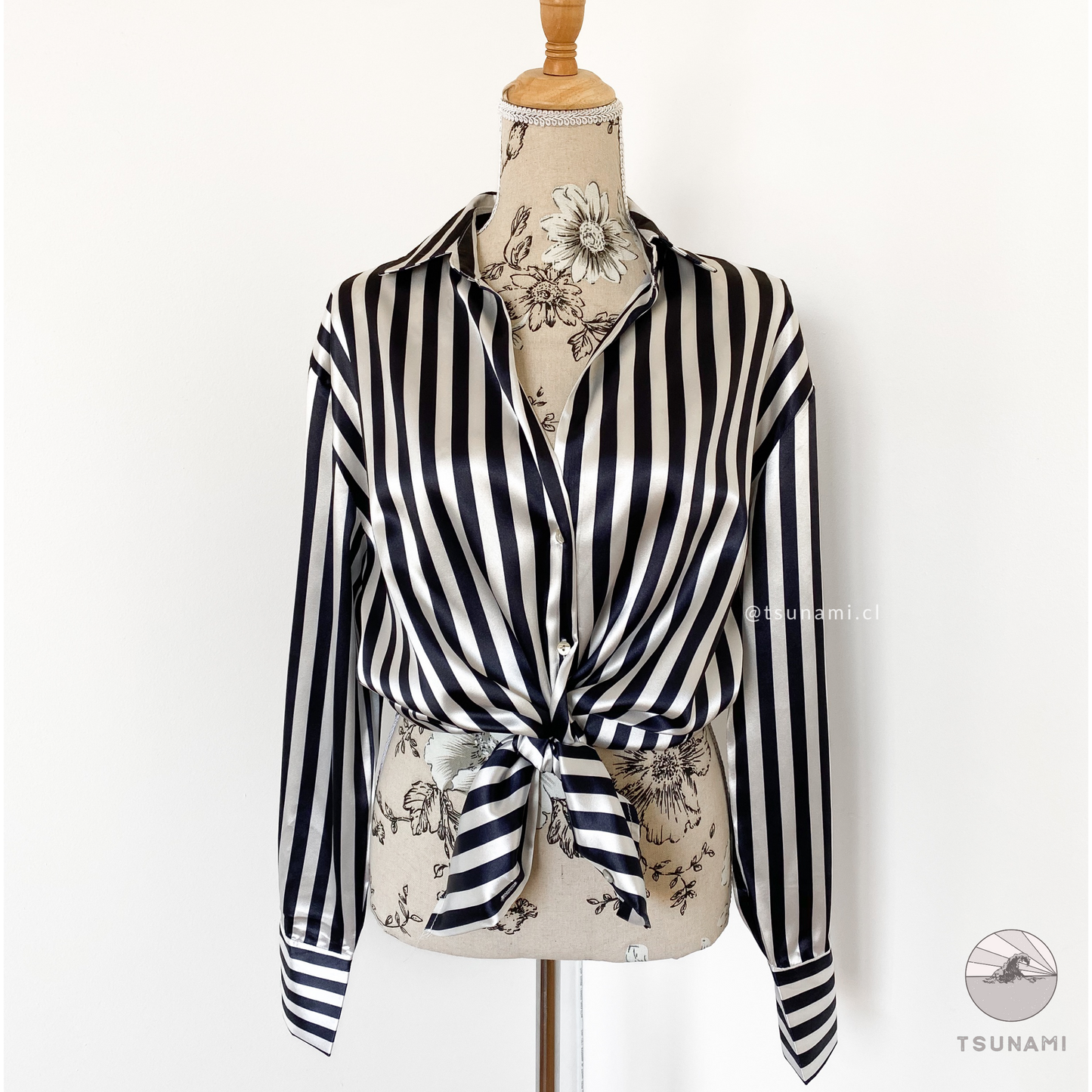 Camisa rayada satinada