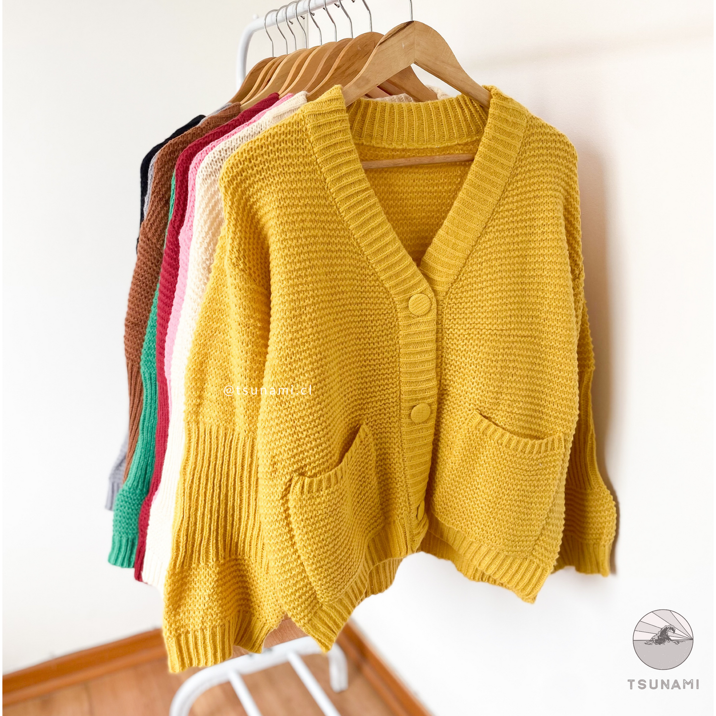 Cardigan abotonado con bolsillos