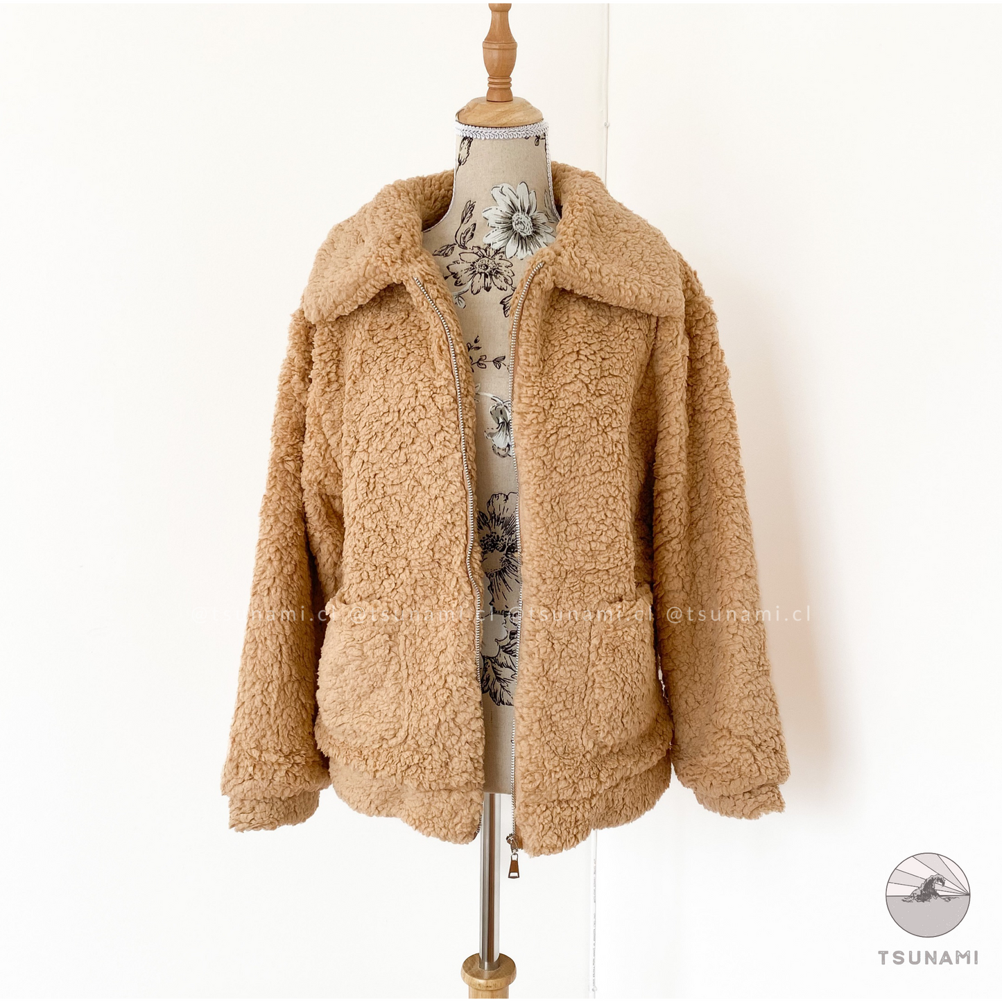 Chaqueta teddy con bolsillos