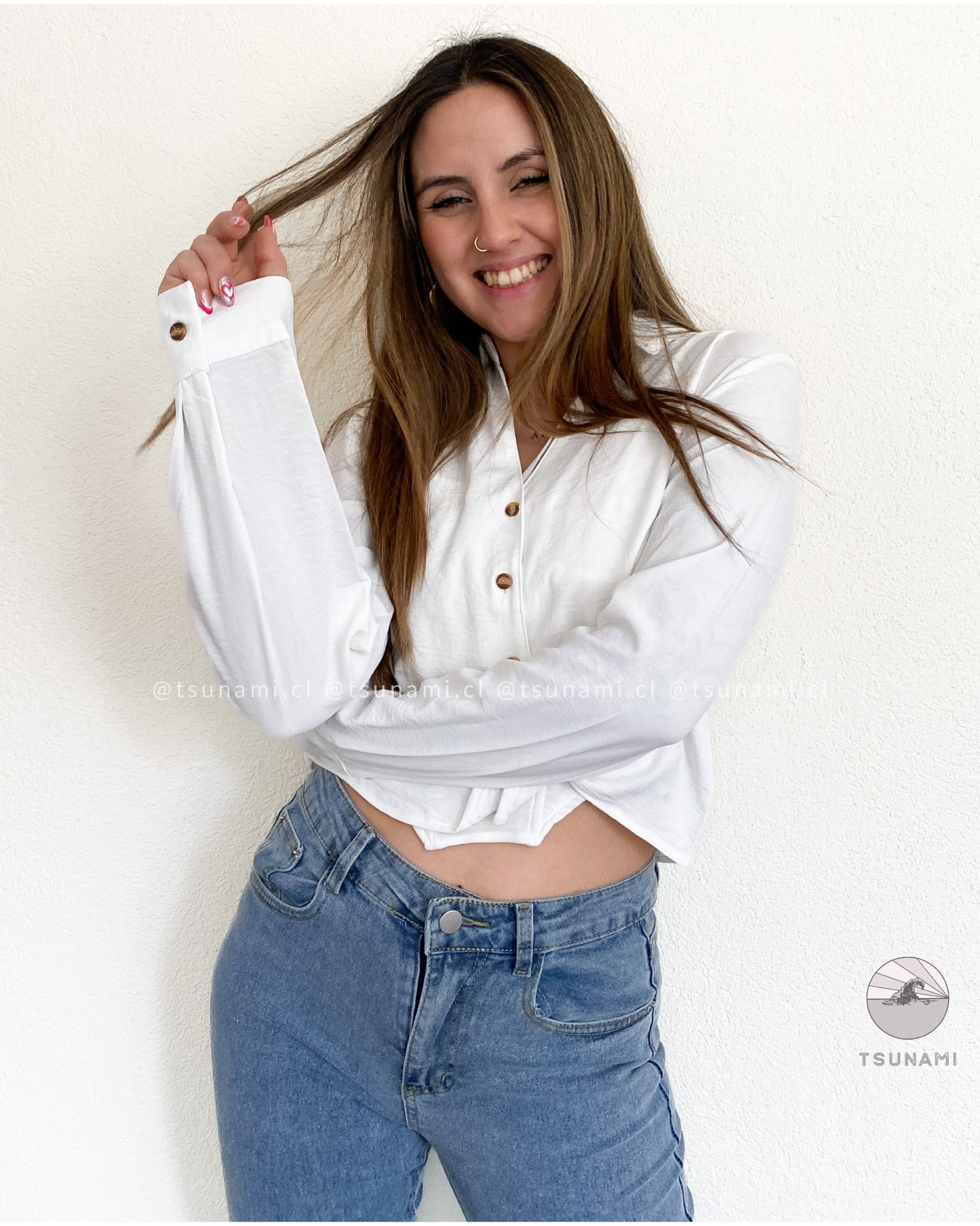 Camisa corta con textura