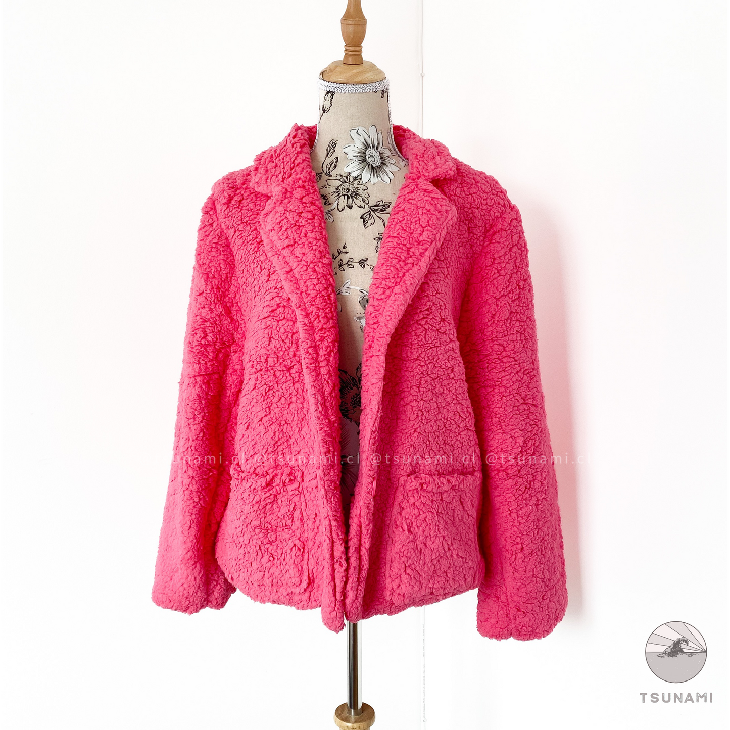 Blazer teddy con botón