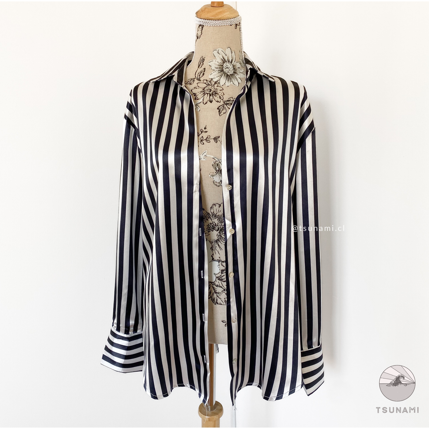 Camisa rayada satinada