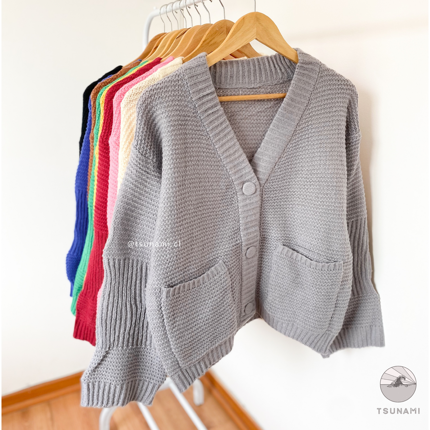 Cardigan abotonado con bolsillos