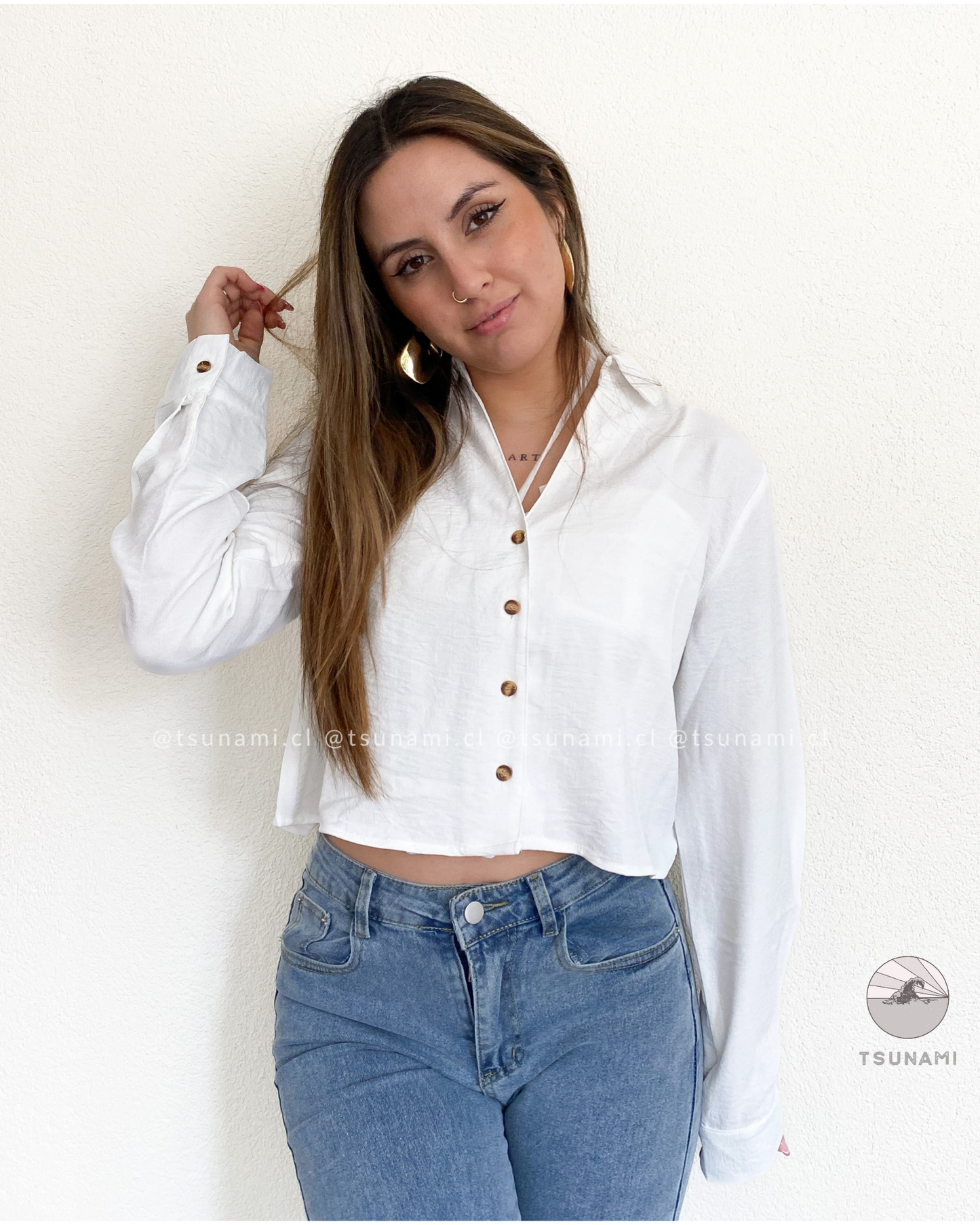 Camisa corta con textura