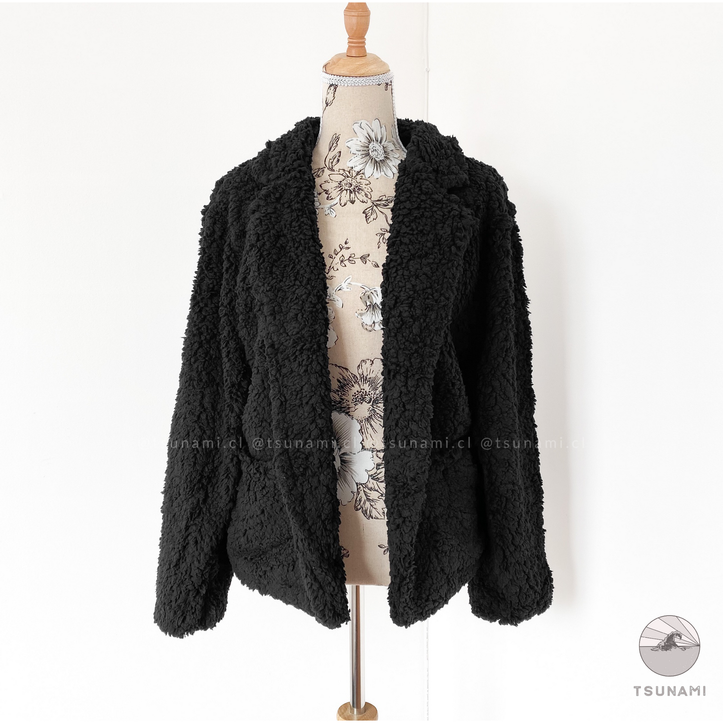 Blazer teddy con botón