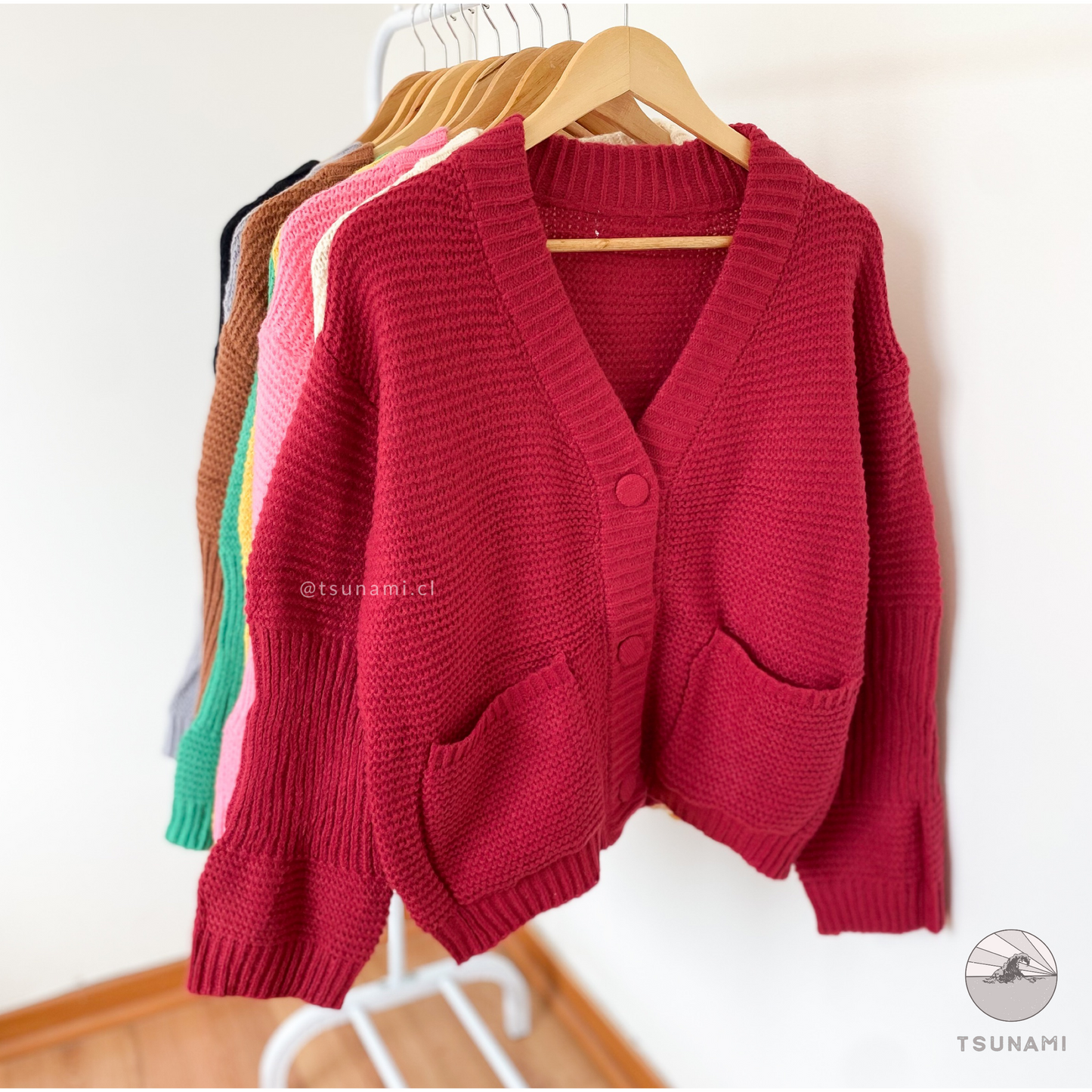 Cardigan abotonado con bolsillos