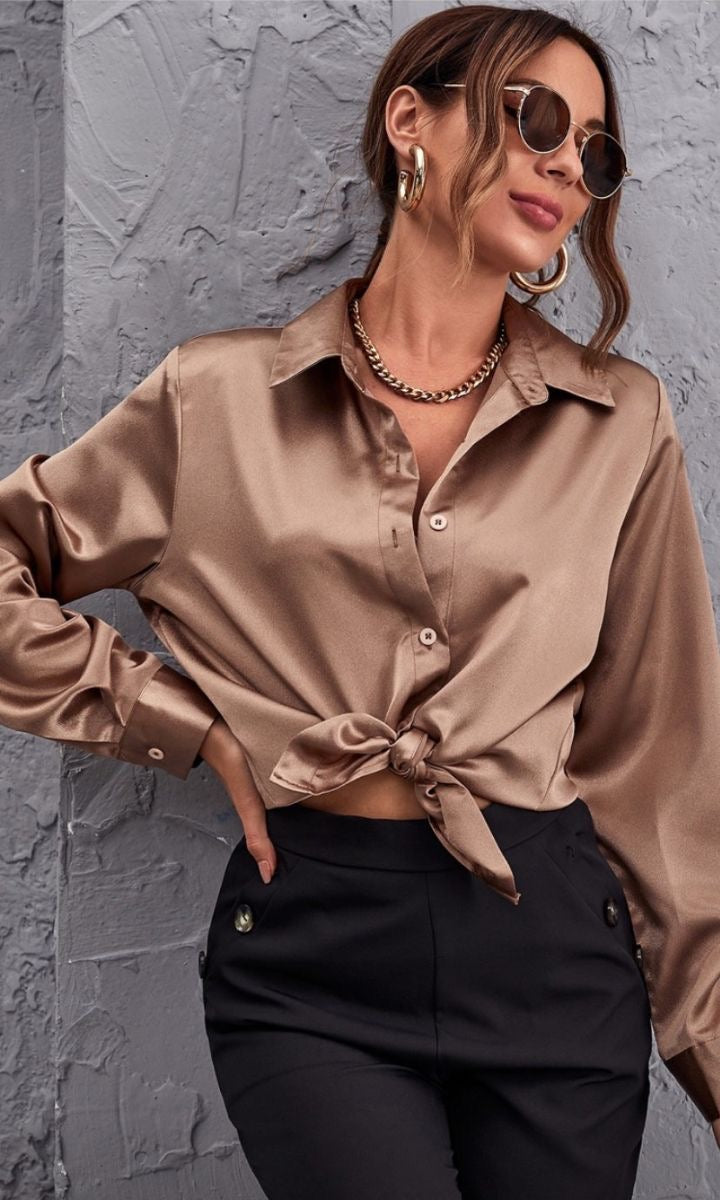 Camisa satinada