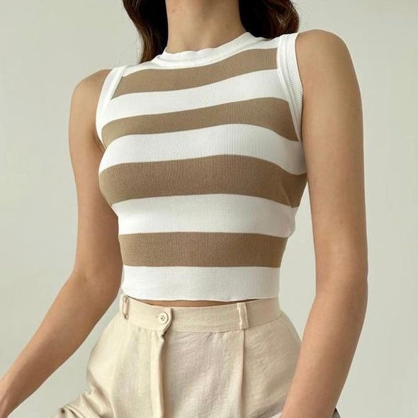 Top halter con franjas