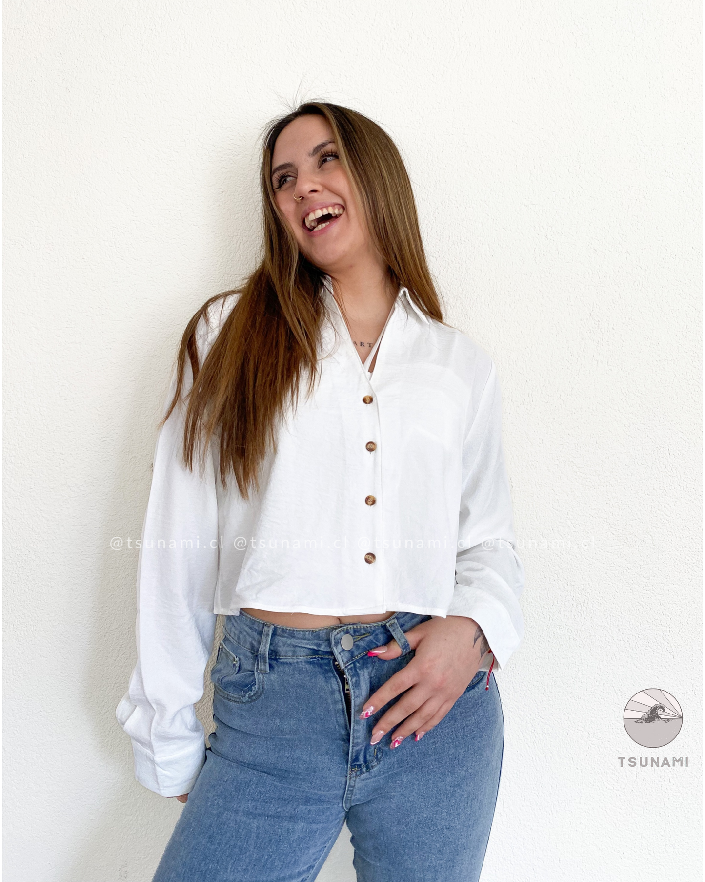 Camisa corta con textura