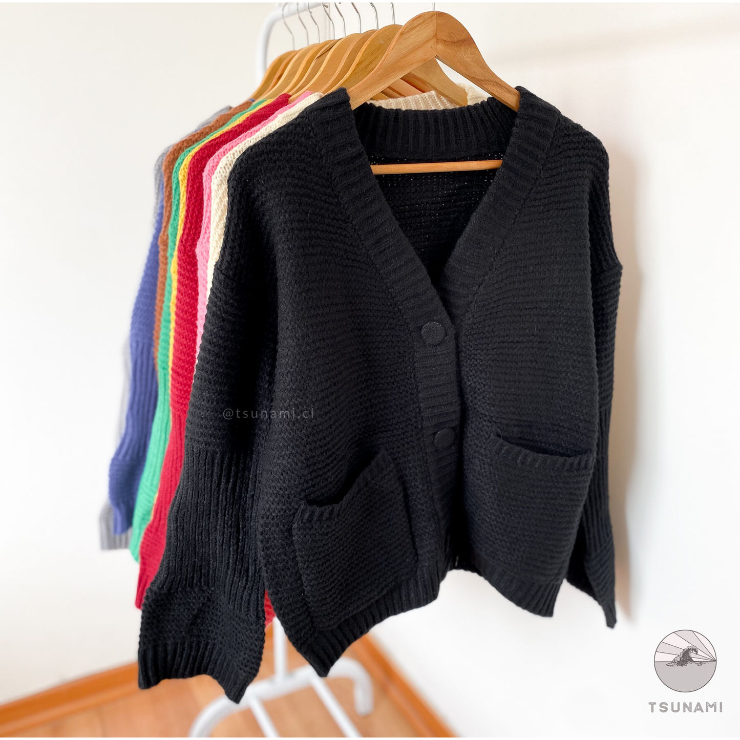 Cardigan abotonado con bolsillos