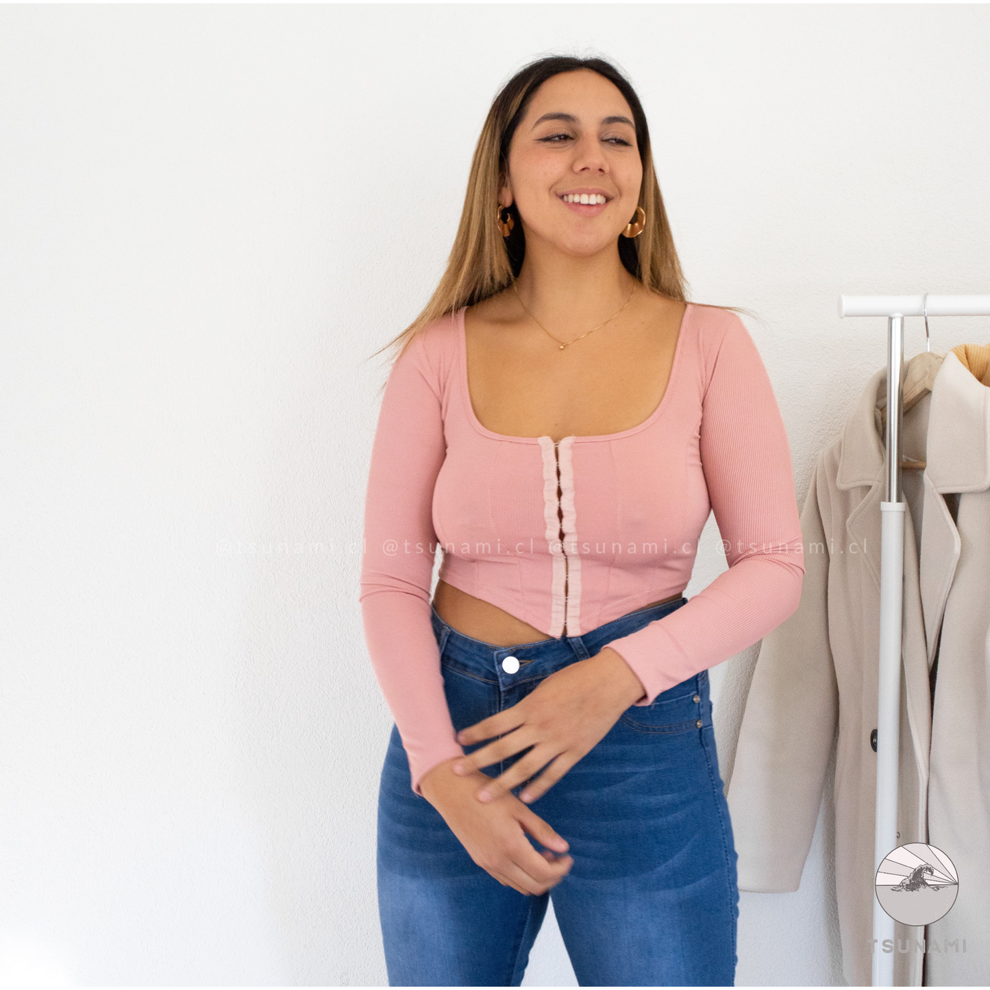 Top bustier con broches