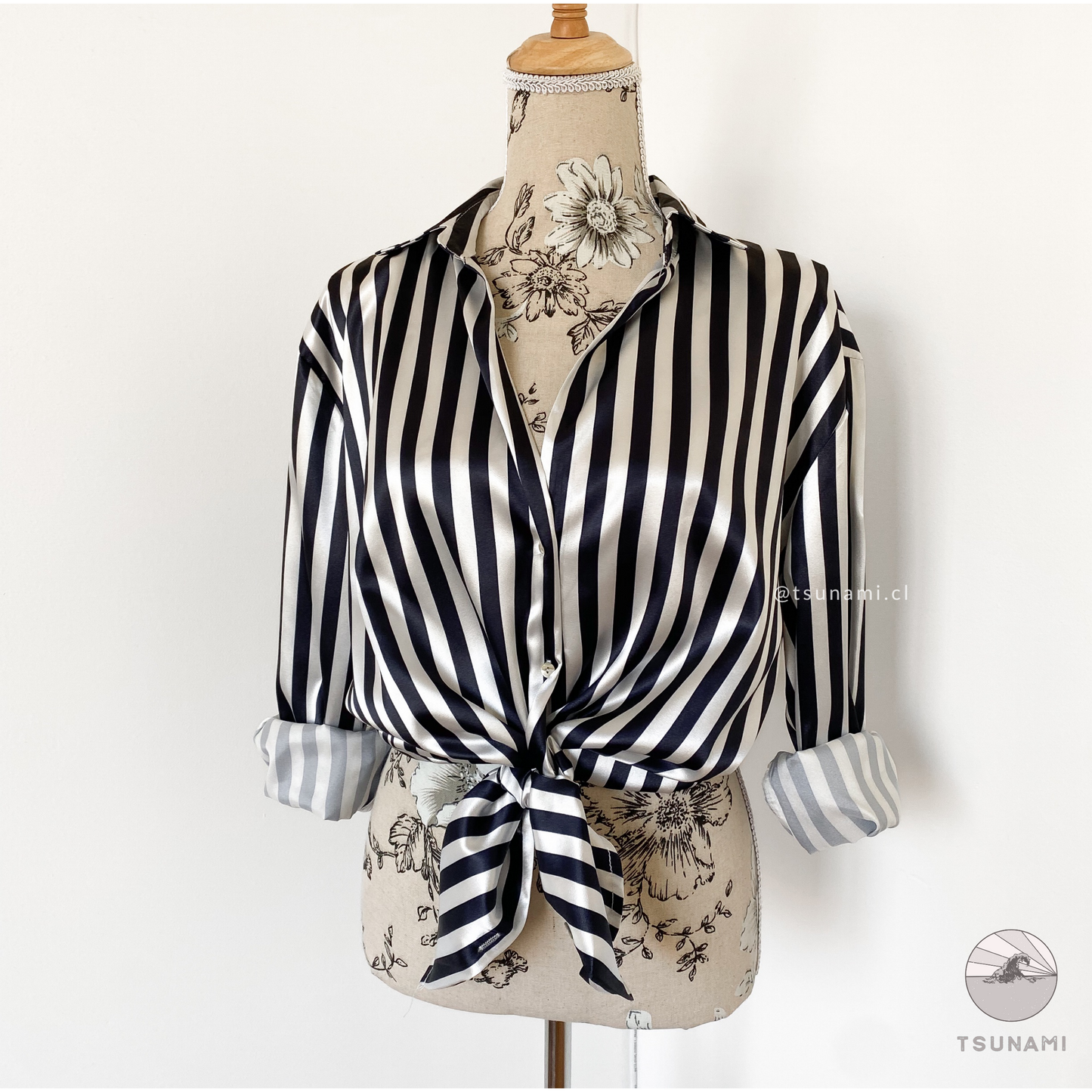 Camisa rayada satinada