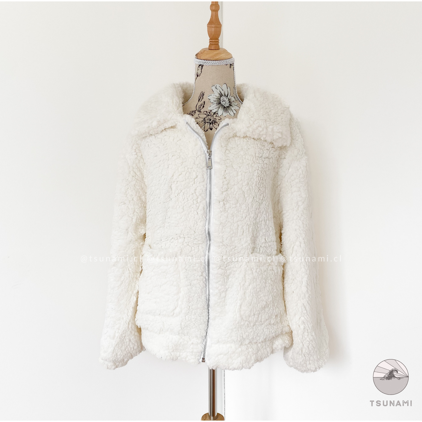 Chaqueta teddy con bolsillos