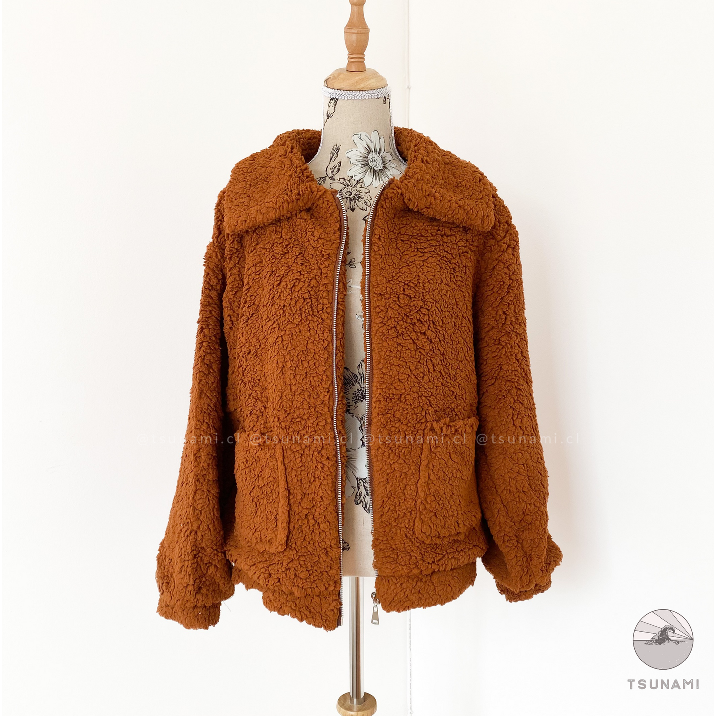 Chaqueta teddy con bolsillos