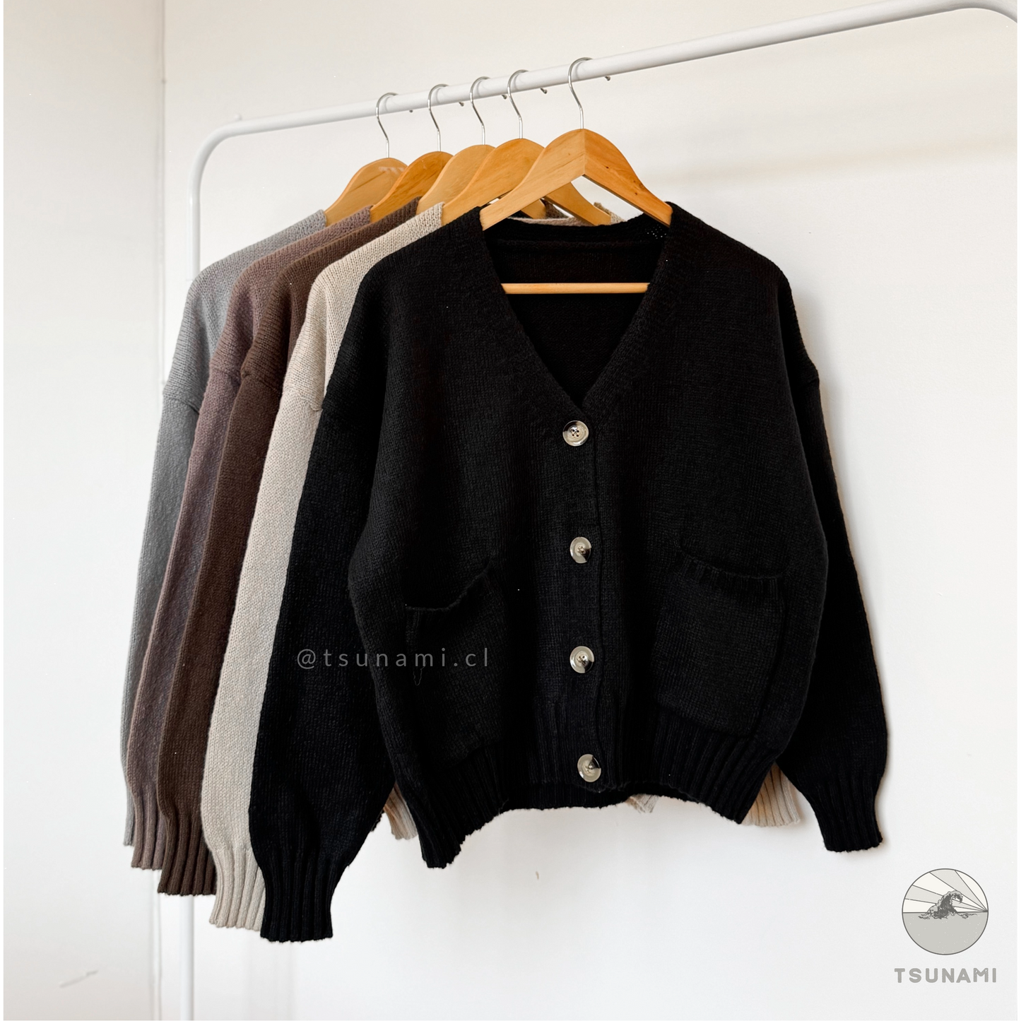Cardigan abotonado con bolsillos