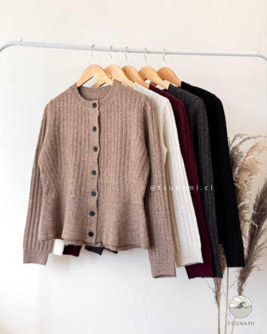 Cardigan Pecana | Cardigan tejido con corte peplum
