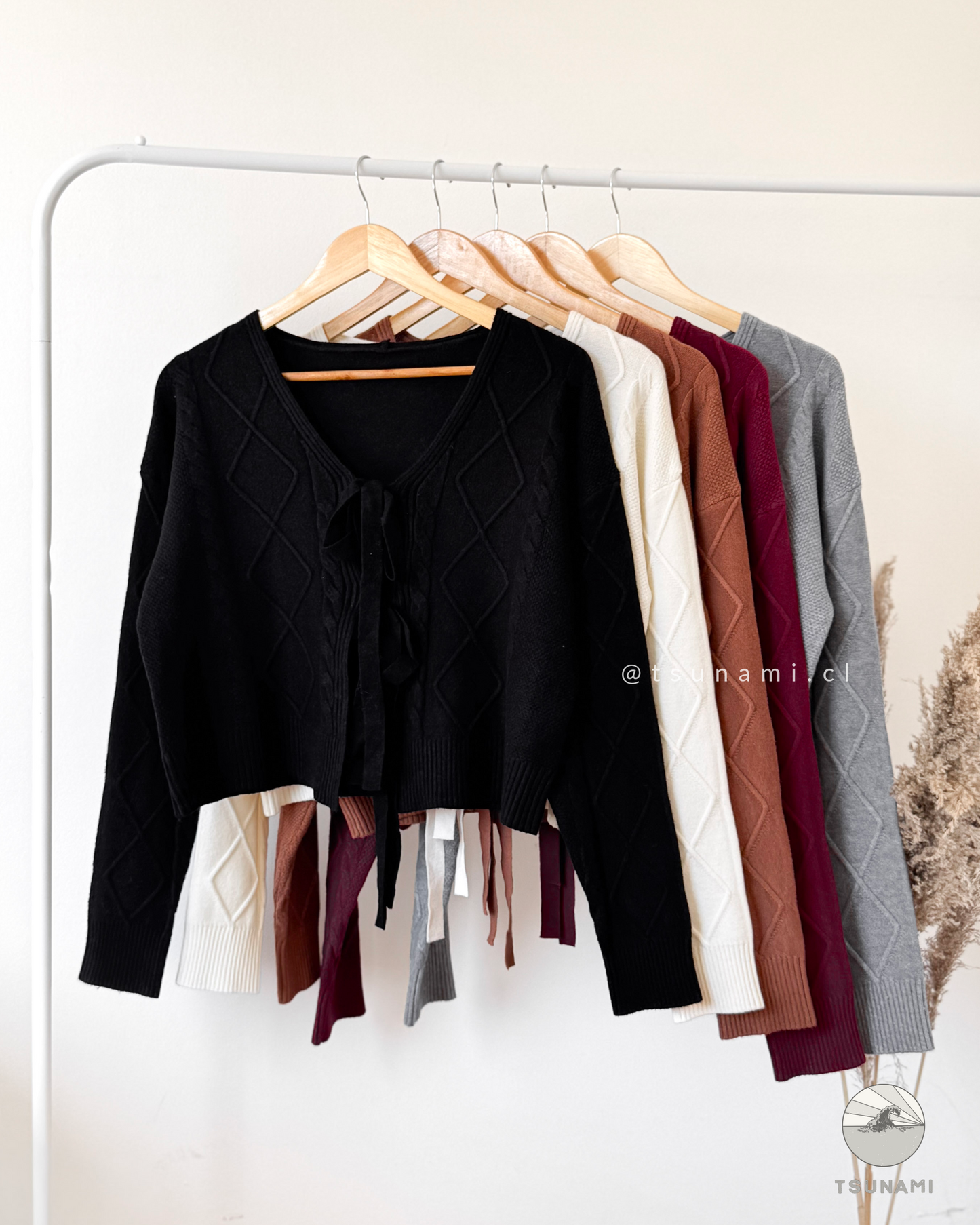 Cardigan Trufa | Cardigan tejido con lazos frontales