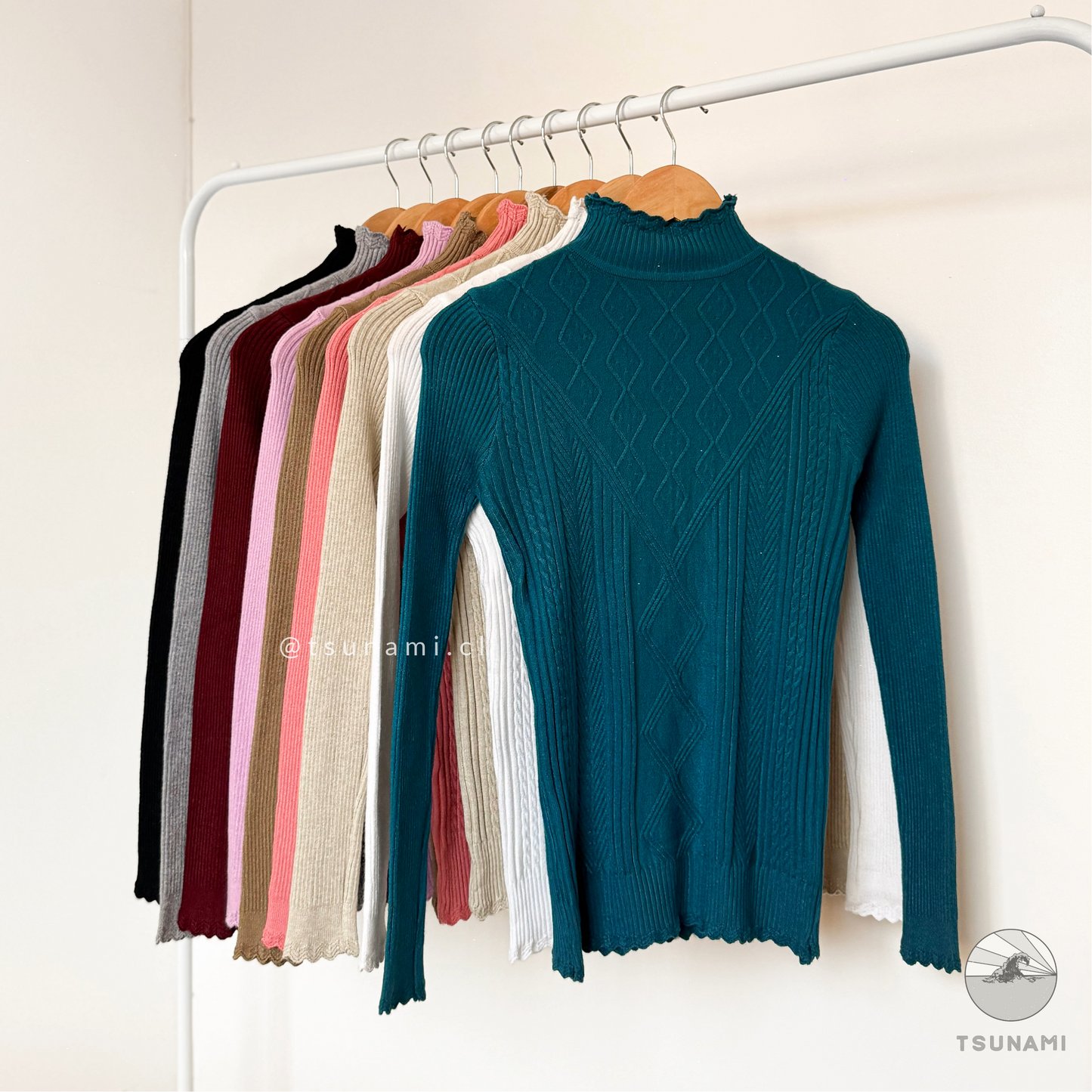 Beatle con diseño y cuello ondeado