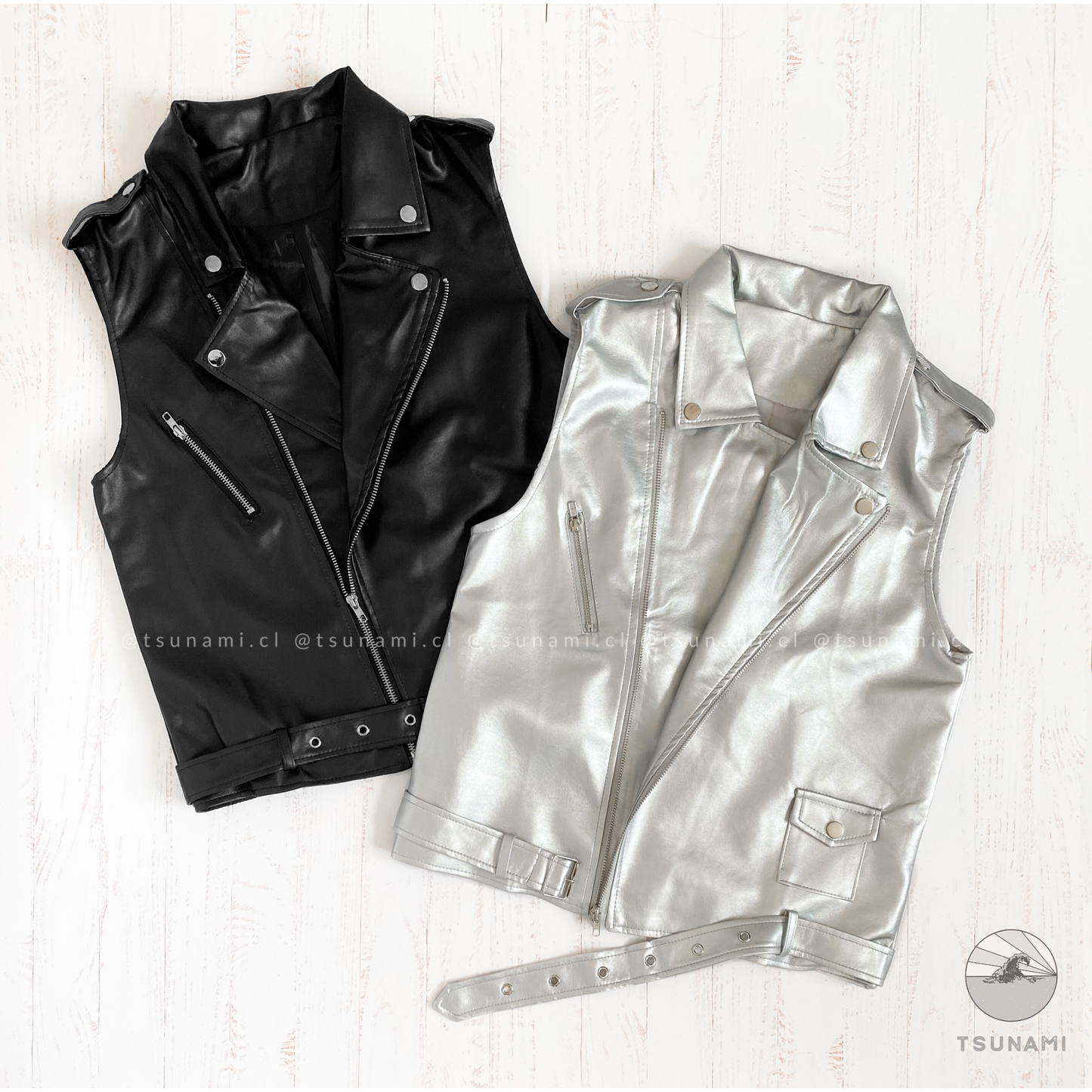 Chaqueta biker sin mangas