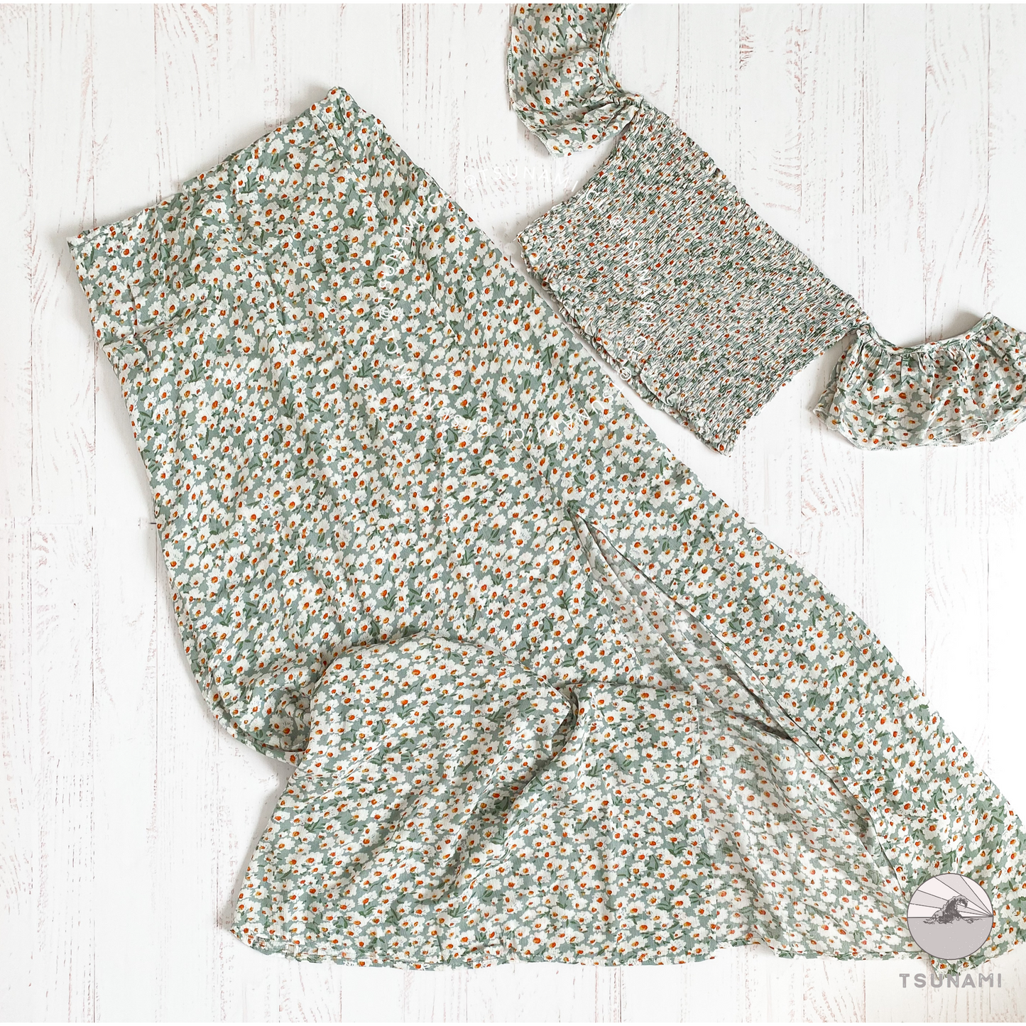 Conjunto top + falda larga