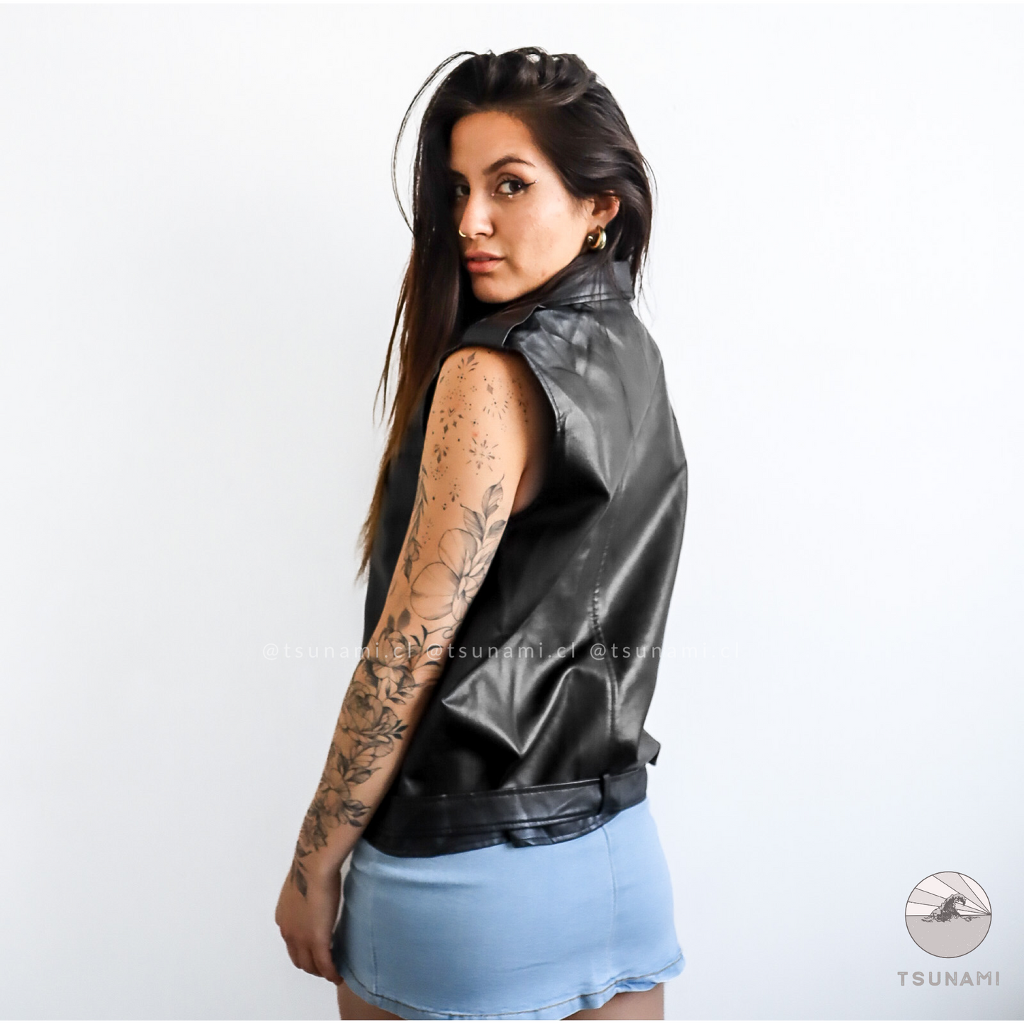 Chaqueta biker sin mangas