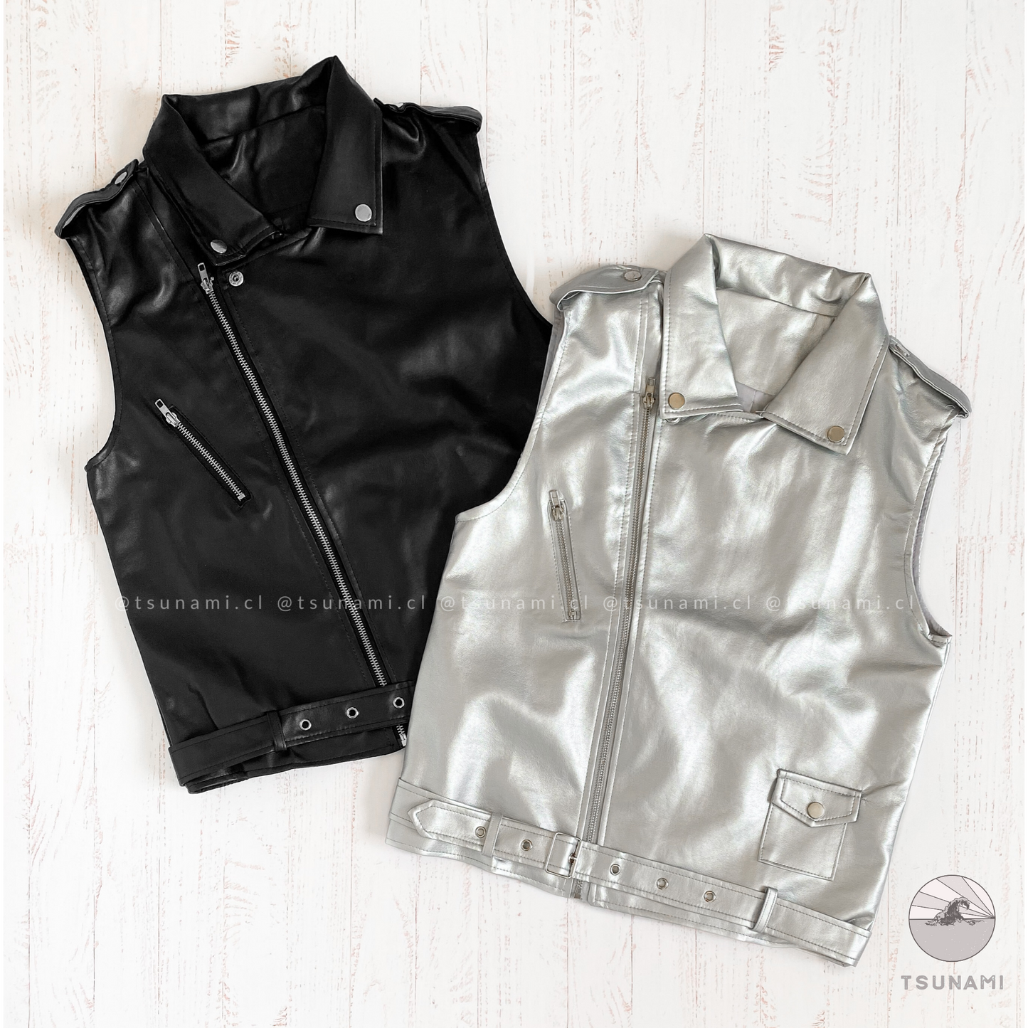 Chaqueta biker sin mangas