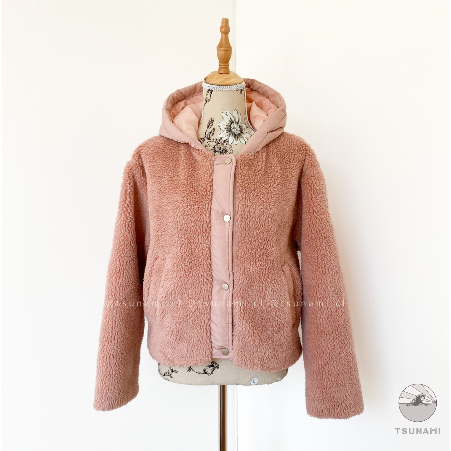 Chaqueta teddy con gorro