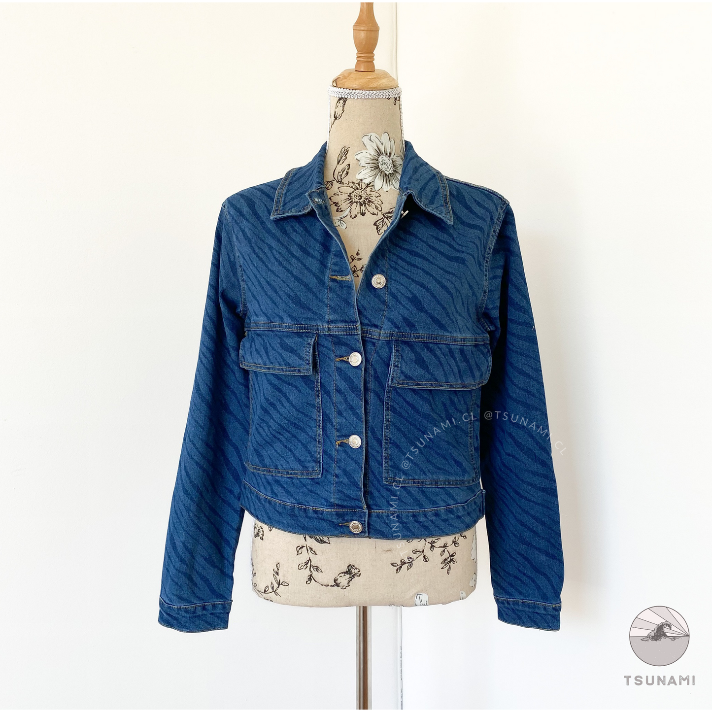 Chaqueta cebra de mezclilla
