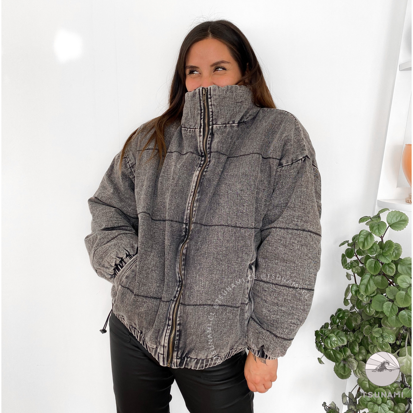 Puffer de mezclilla