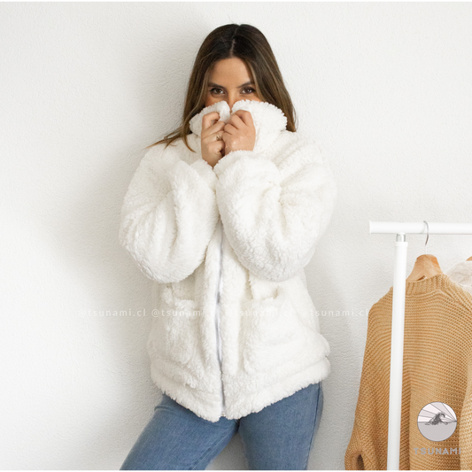 Chaqueta teddy con bolsillos