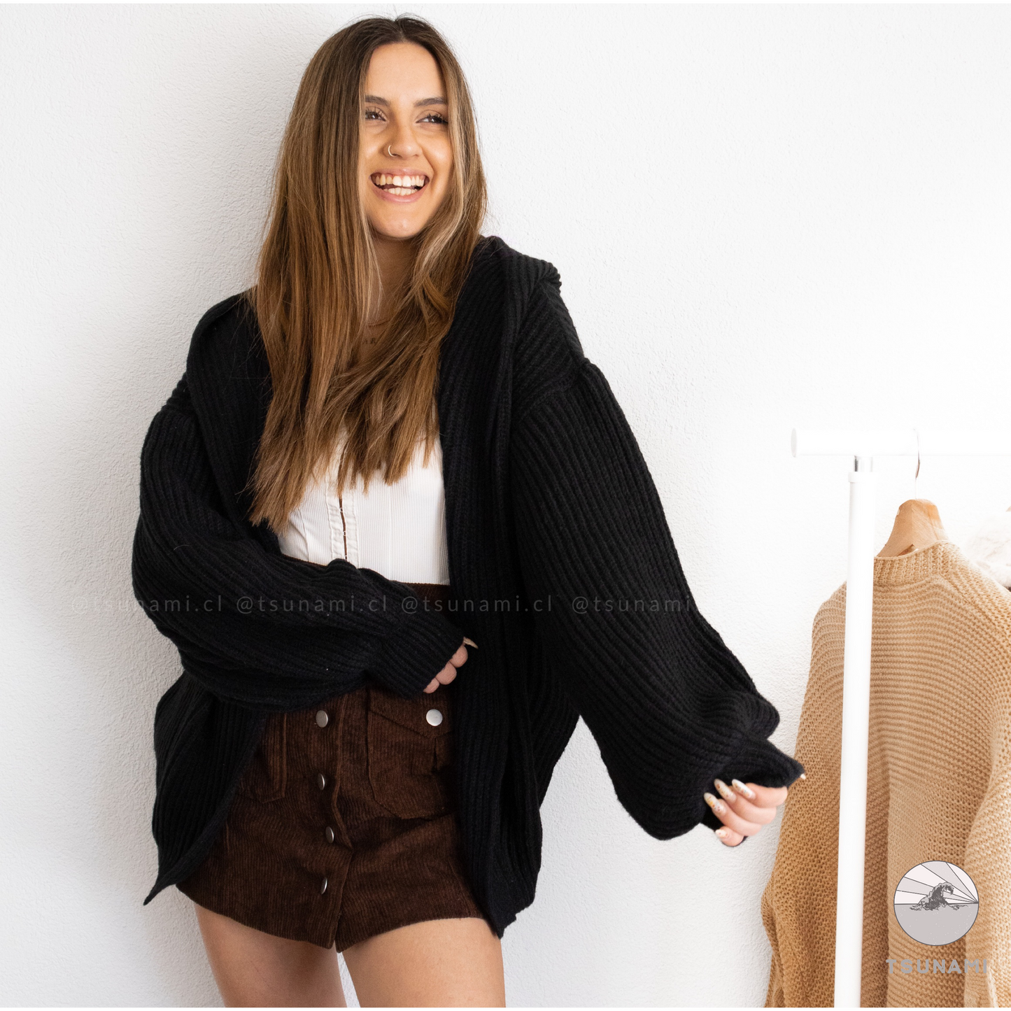Cardigan con gorro