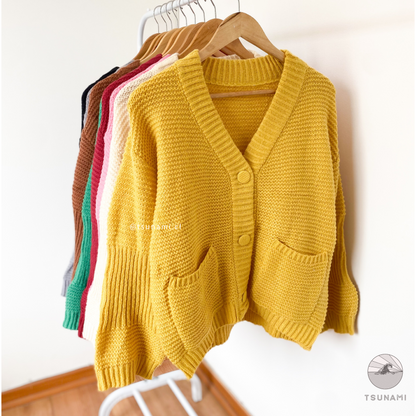 Cardigan abotonado con bolsillos