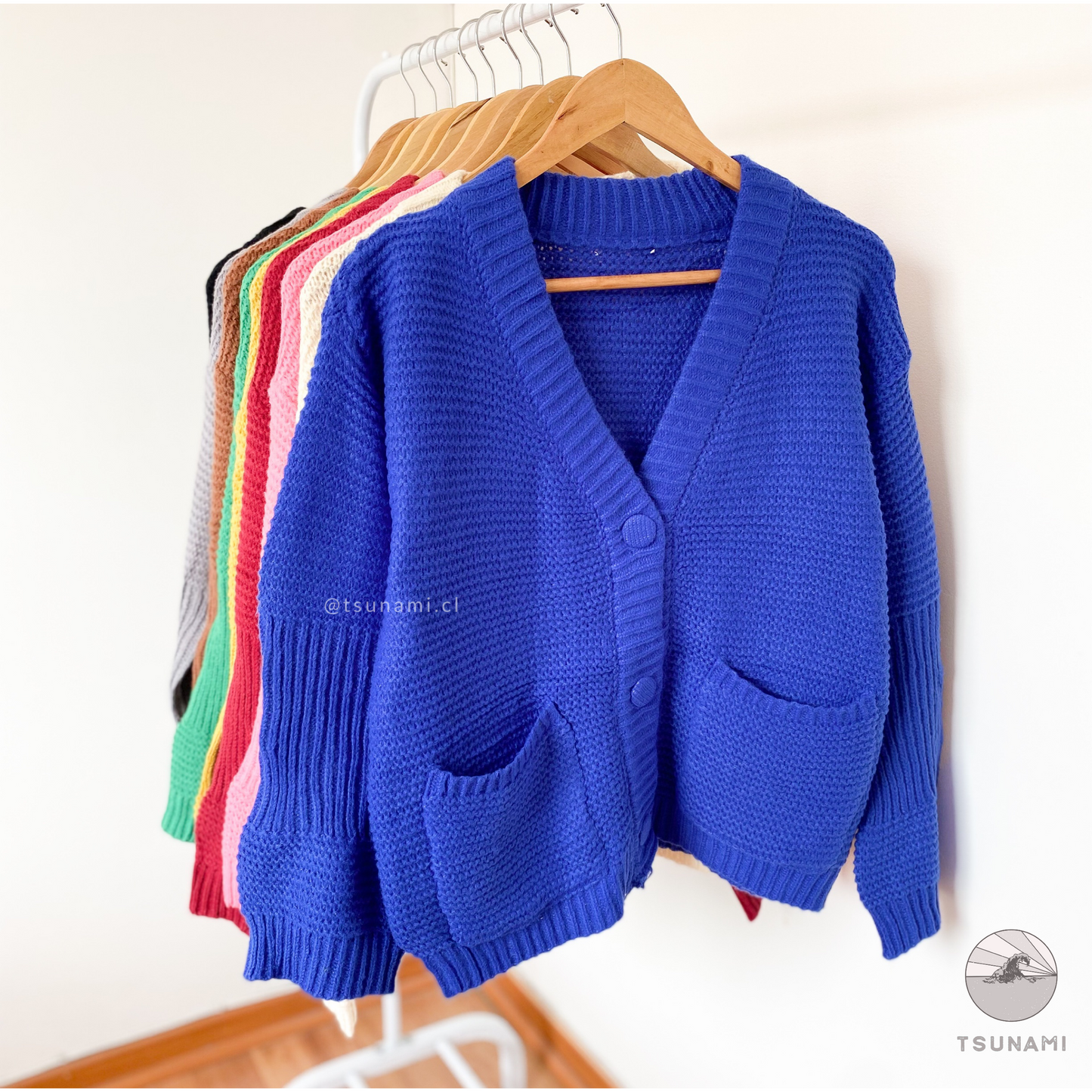 Cardigan abotonado con bolsillos