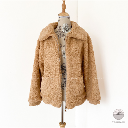 Chaqueta teddy con bolsillos