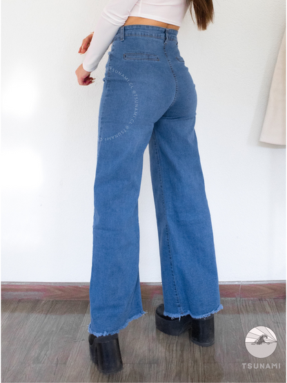 Wide leg mezclilla