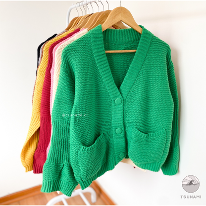 Cardigan abotonado con bolsillos