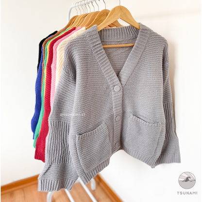Cardigan abotonado con bolsillos