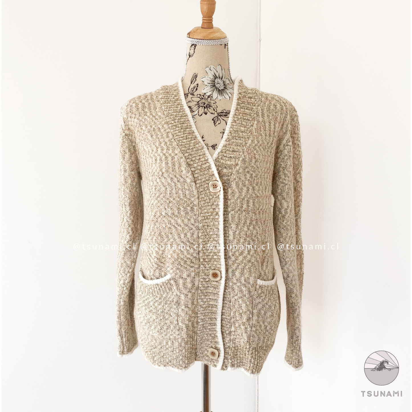 Cardigan jaspeado