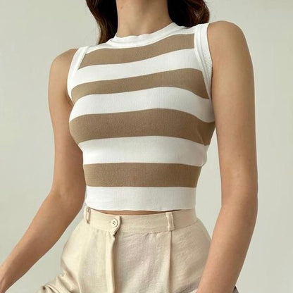 Top halter con franjas