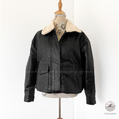 Chaqueta ecocuero interior peludito