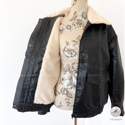 Chaqueta ecocuero interior peludito
