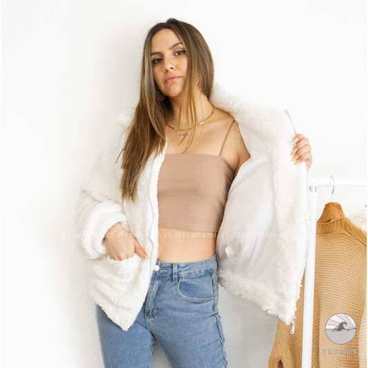 Chaqueta teddy con bolsillos