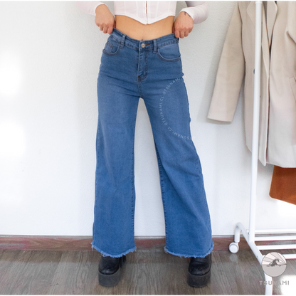 Wide leg mezclilla