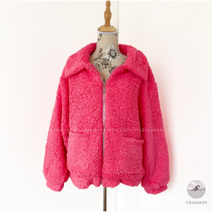 Chaqueta teddy con bolsillos