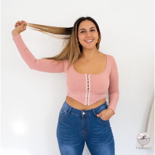 Top bustier con broches