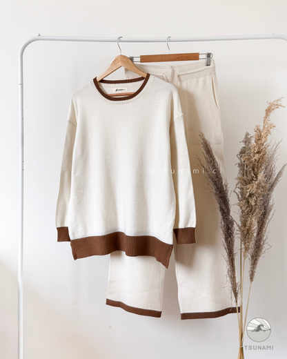 Conjunto Canela | Conjunto tejido bicolor suéter con pantalón