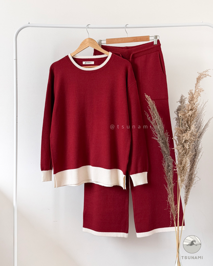 Conjunto Canela | Conjunto tejido bicolor suéter con pantalón
