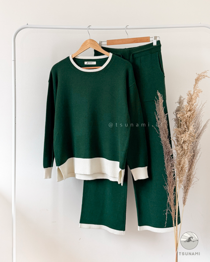 Conjunto Canela | Conjunto tejido bicolor suéter con pantalón