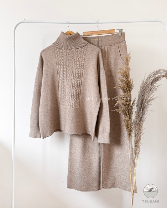 Conjunto Alerce | Conjunto tejido cuello alto con pantalón